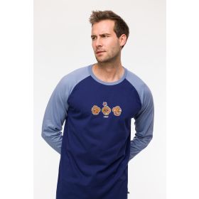 Woody Jongens-Heren Pyjama donkerblauw
