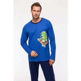 Woody Jongens-Heren Pyjama hoogblauw