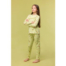 Woody Meisjes-Dames Pyjama eendjes print lichtg