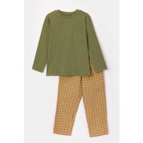 Woody Jongens-Heren Pyjama kakigroen