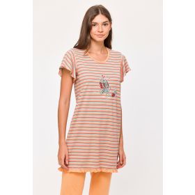 Woody Meisjes-Dames Pyjama multicolor streep
