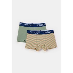 Woody Jongens set khaki + streep