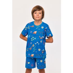 Woody Jongens-Heren Pyjama onderwater print bla