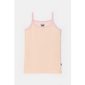 Woody Meisjes Singlet geel-roze streep