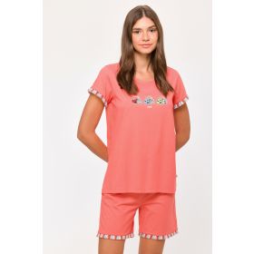 Woody Meisjes-Dames Pyjama koraalrood