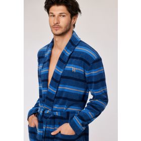 Woody Heren kamerjas blauwe streep