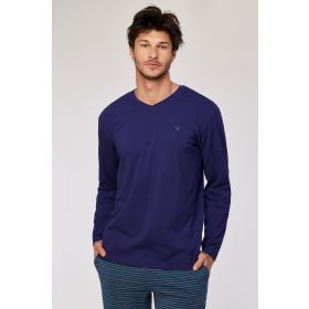 Woody Heren pyjama donkerblauw