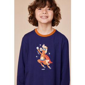 Woody Jongens-Heren pyjama donkerblauw