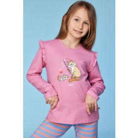 Woody Meisjes-Dames pyjama roze