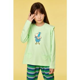 Woody Meisjes-Dames pyjama groen
