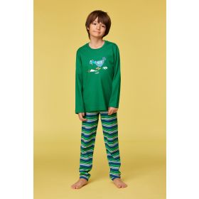 Woody Jongens-Heren pyjama donkergroen