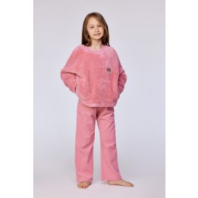 Woody Meisjes-Dames sweater en broek roze