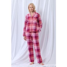 lords x lilies Dames pyjama flanel ruit framboos