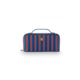 PiP Studio Cyrille Cosmetic Bag M Stripe Blue-Een maat