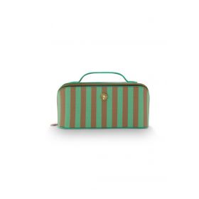 PiP Studio Cyrille Cosmetic Bag M Stripe Green-Een maat