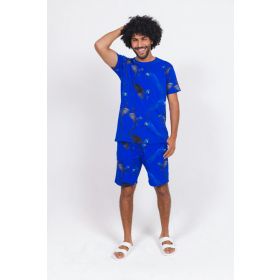 Snurk Pyjama Blue Parrot T-shirt+Shorts